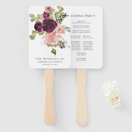 Leque Borgonha e Festa de casamento Rosa Esbranquiçada