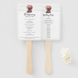 Leque Botas Florais Rústicas e Programa de Casamento em