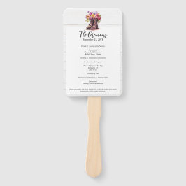 Leque Botas Florais Rústicas e Programa de Casamento em 