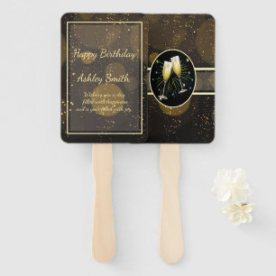 Leque Brilho Dourado chique elegante moderno