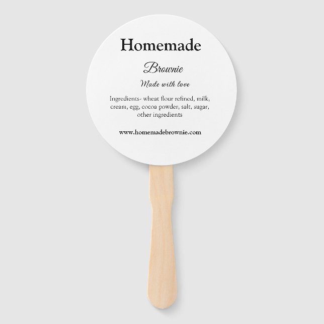 Leque Brownie caseiro feito com amor adicionar texto sit (Frente)