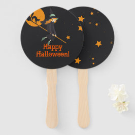 Leque bruxa e gato Halloween