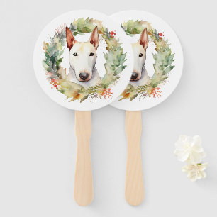 Leque Bull Terrier Christmas Wreath Festivo Pup