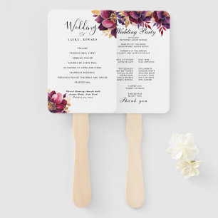 Leque Burgundy Bliss: Padrão Elegante da Vinha Floral no