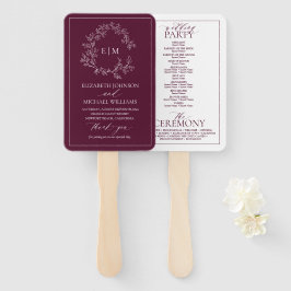Leque Burgundy Leafy Crest Monogramas