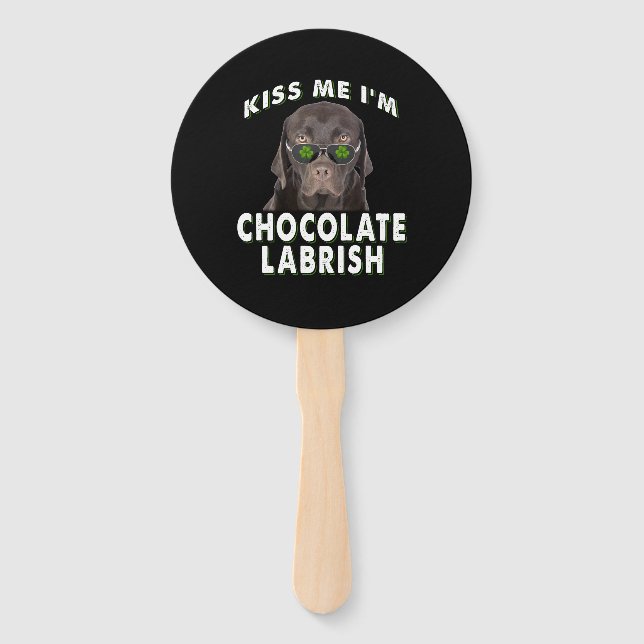 Leque Cachorro | Beije-me Sou Chocolate Labrish (Frente)