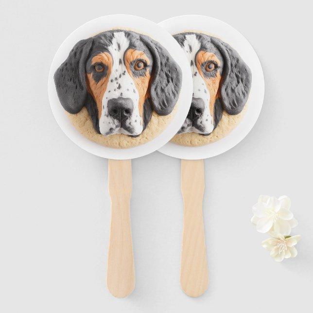Leque Cachorro Bluetick Coonhound Inspirado em 3D (Frente e Verso)