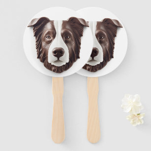 Leque Cachorro Border Collie Inspirado em 3D