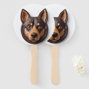 Leque Cachorro Kelpie Australiano Inspirado em 3D