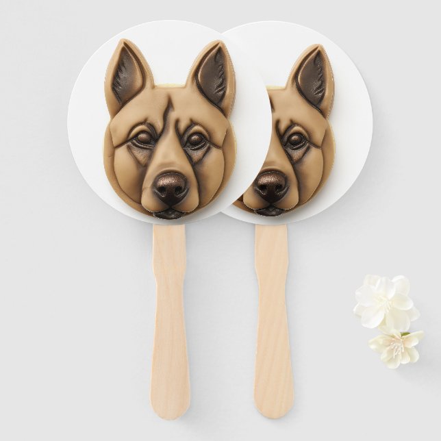 Leque Cachorro Malinoi Belga 3D Inspirado (Frente e Verso)
