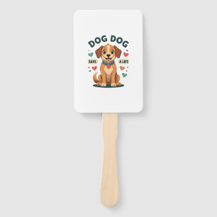 Leque Cachorro Resgate Fofo Vintage Salve Uma Vida Carto