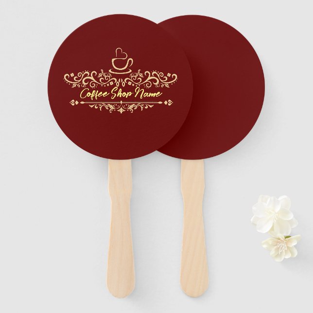 Leque Café moderno Bakery Nome personalizado de boas-vin (Frente e Verso)