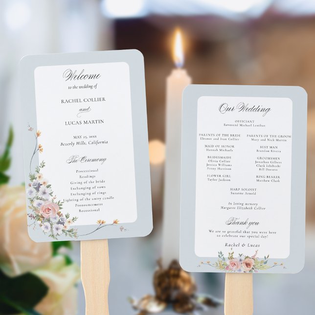 Leque Caligrafia Floral do Pastel Boho (Criador carregado)