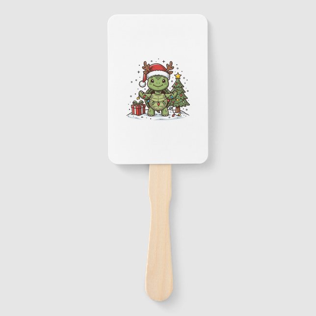 Leque Camisa de Desenho de Tartaruga de Natal Fofo com G (Frente)
