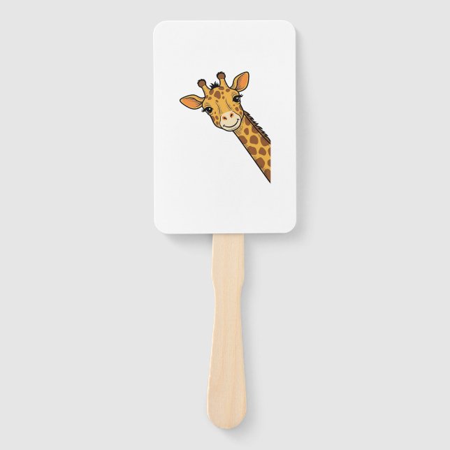 Leque Camisa de Girafa Olhando de Esquina com Desenho de (Frente)
