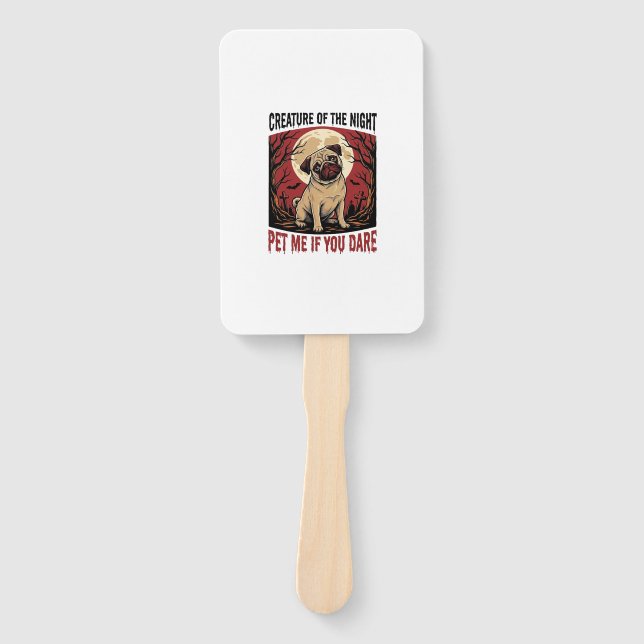 Leque Camisa de Pug do Halloween com Cemitério Assustado (Frente)