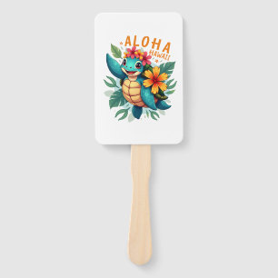 Leque Camisa havaiana Aloha Havaí Tartaruga Marinha Mulh