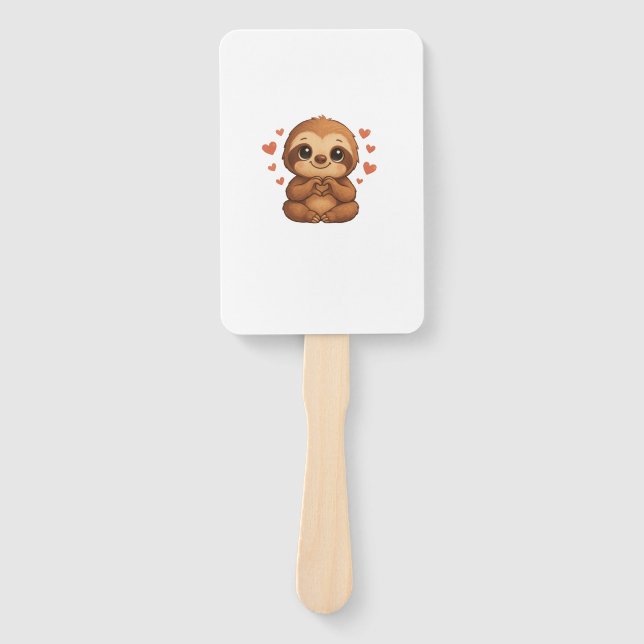 Leque Camiseta de Manga Longa Kawaii Sloth Hearts Cute S (Frente)