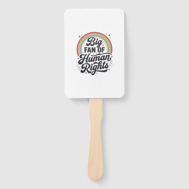 Leque Camiseta Vetorial Humano Direitos Retro Arco-Íris  (Frente)