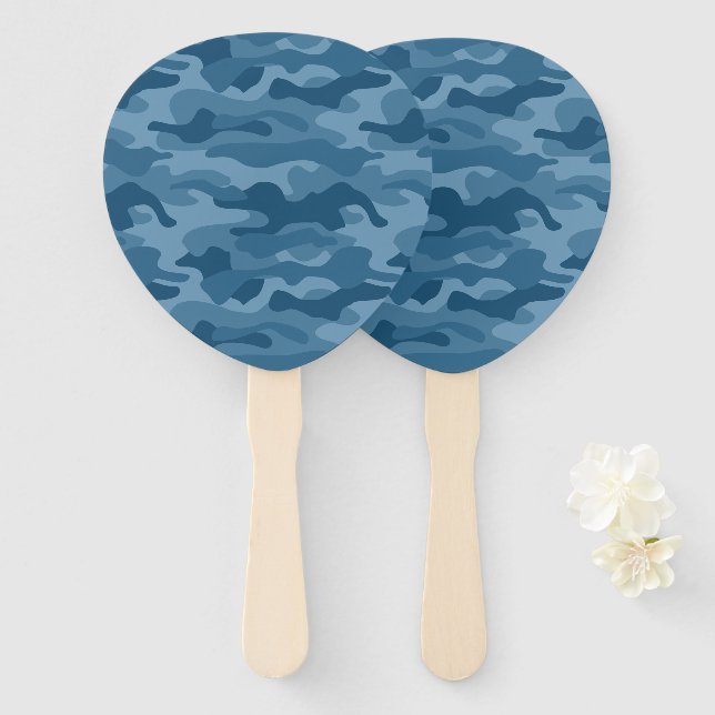 Leque Camo Monocolor Azul (Frente e Verso)