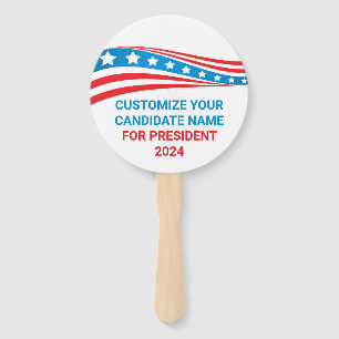 Leque Campanha Política Personalizada 2024 Bandeira Amer