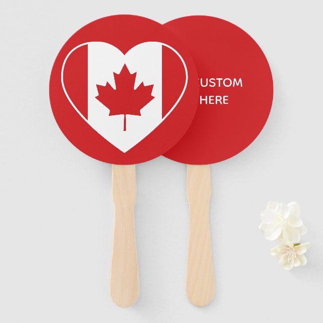 Leque Canada Love Custom Text Wans (Frente e Verso)