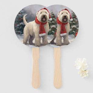 Leque Cão Terrier Wheaten na Neve Natal