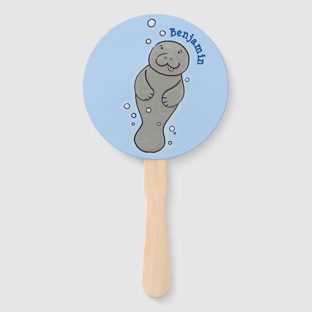 Leque Capateiro bonito com ilustração de bolhas (Frente)