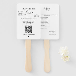 Leque Capture o Cartão de Código QR de Casamento de Amor