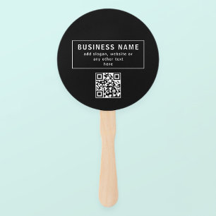 Leque Carregar código QR ou logotipo Preto Moderno