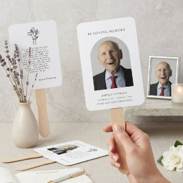 Leque Cartão de Foto de Oração Memorial de Funeral Minim