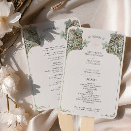 Leque Cartão do Programa de Casamento Vintage Art Nouvea