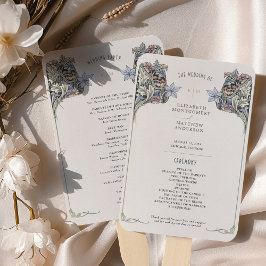 Leque Cartão do Programa de Casamento Vintage Art Nouvea