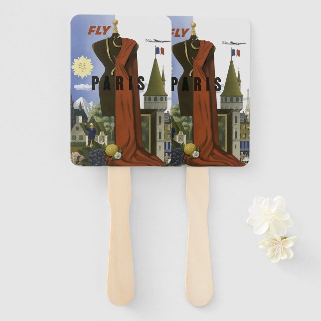 Leque Cartaz de Viagem de Moda Surrealista Vintage Fly P (Frente e Verso)