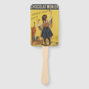 Leque Cartaz Francês Vintage Chocolat Menier Arte Bouiss