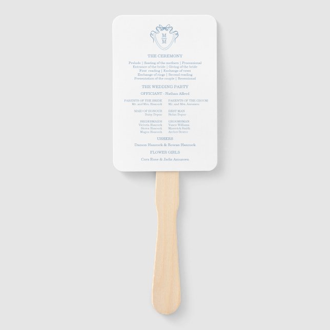 Leque Cartões Detalhados De Casamento Azul Desenhados À  (Frente)