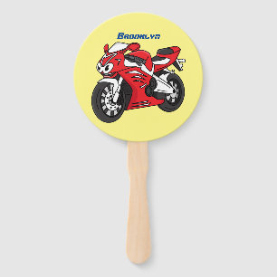 Leque Cartografia de motocicleta vermelha-branca