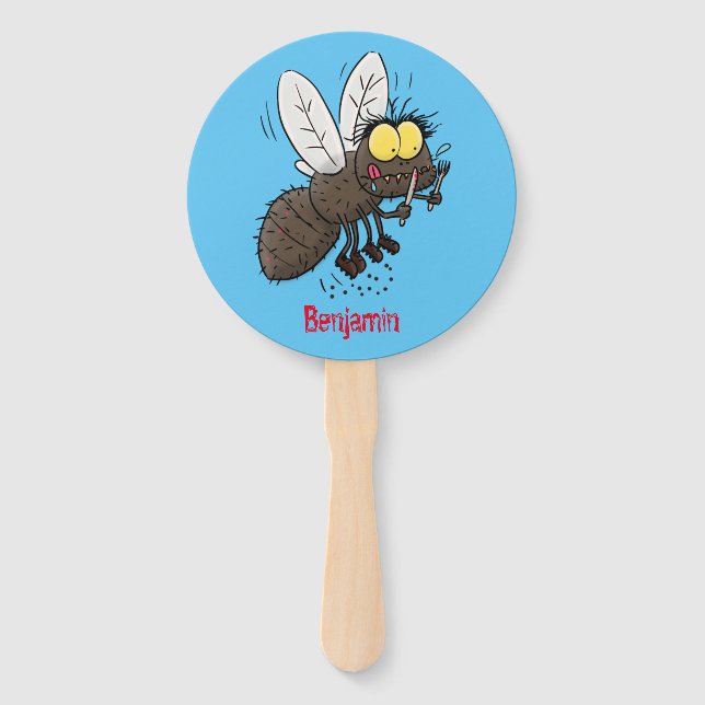 Leque Cartoon de insetos com mosca espinhenta (Frente)