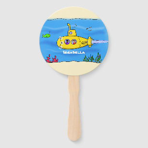 Leque Cartoon submarino feliz
