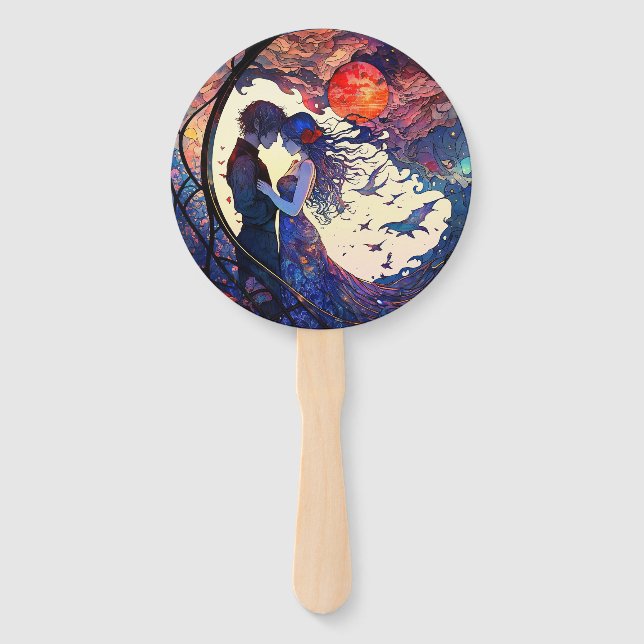 Leque Casal Faux Conjunto de Vidros Estampados (Verso)