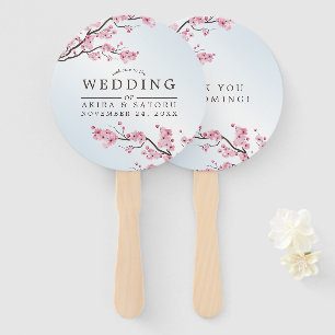 Leque Casamento Asiático Flor de Cerejeira Japonesa Saku