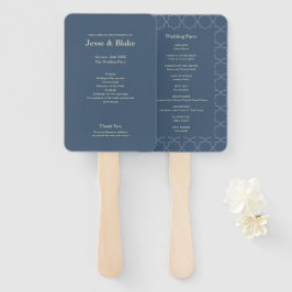 Leque Casamento Azul com Padrão de Trabalho de Latência