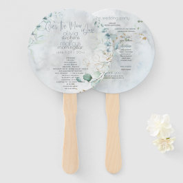 Leque Casamento | Azul poeirento sobre a lua apaixonada