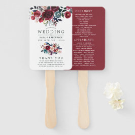 Leque Casamento Boho Chic Outono Burgundy e Azul Marinho