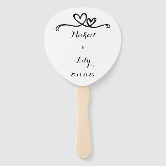 Leque Casamento Branco Personalizado Elegante