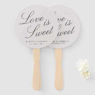 Leque Casamento Cinza Elegante Amor é Doce