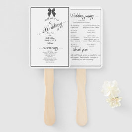 Leque Casamento Clássico de Arco de Fita Preta e Branco