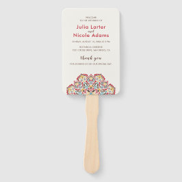 Leque Casamento Clássico Geométrico de Mandala