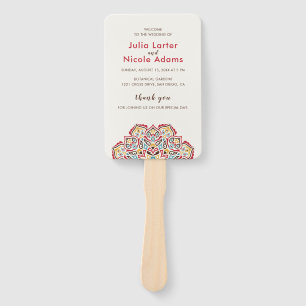 Leque Casamento Clássico Geométrico de Mandala