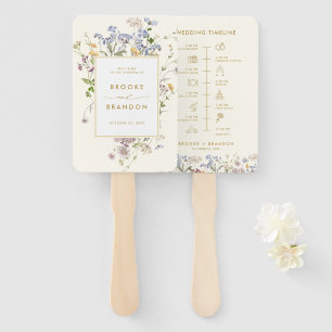 Leque Casamento Colorido de Primavera Wildflower Meadow